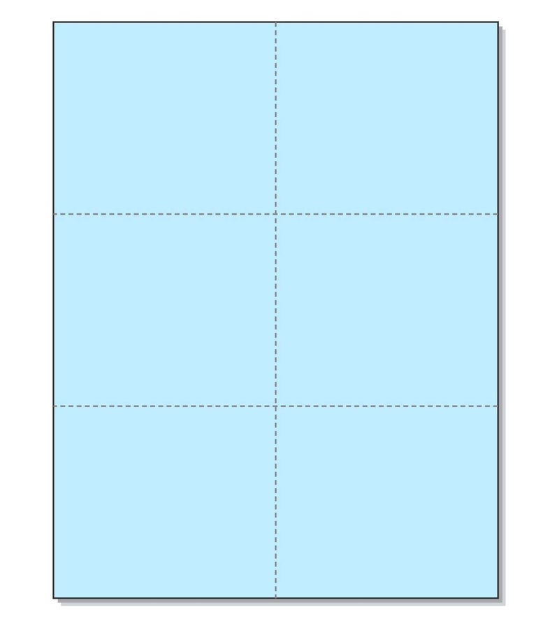 NextDayLabels - Laser Printer Blank Perforated Cards 6 up per Page, for School Registration Cards, Flower Delivery Cards, Wedding Response Cards, RSVP Cards, Trip Tickets, ETC, (300 Blue Cards) - Image 1